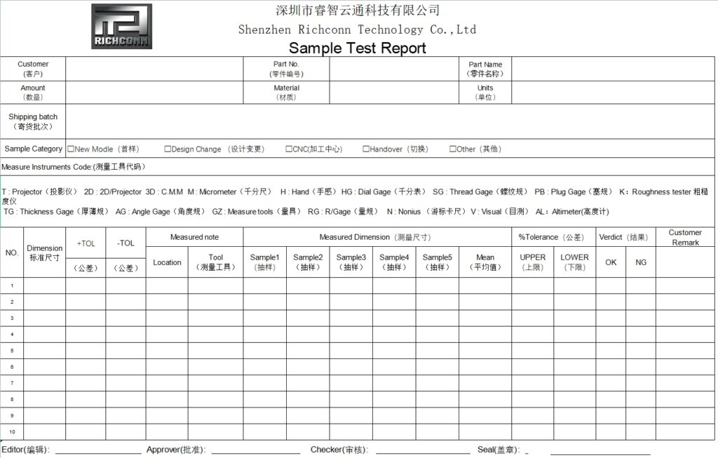 Richconn QC Report File