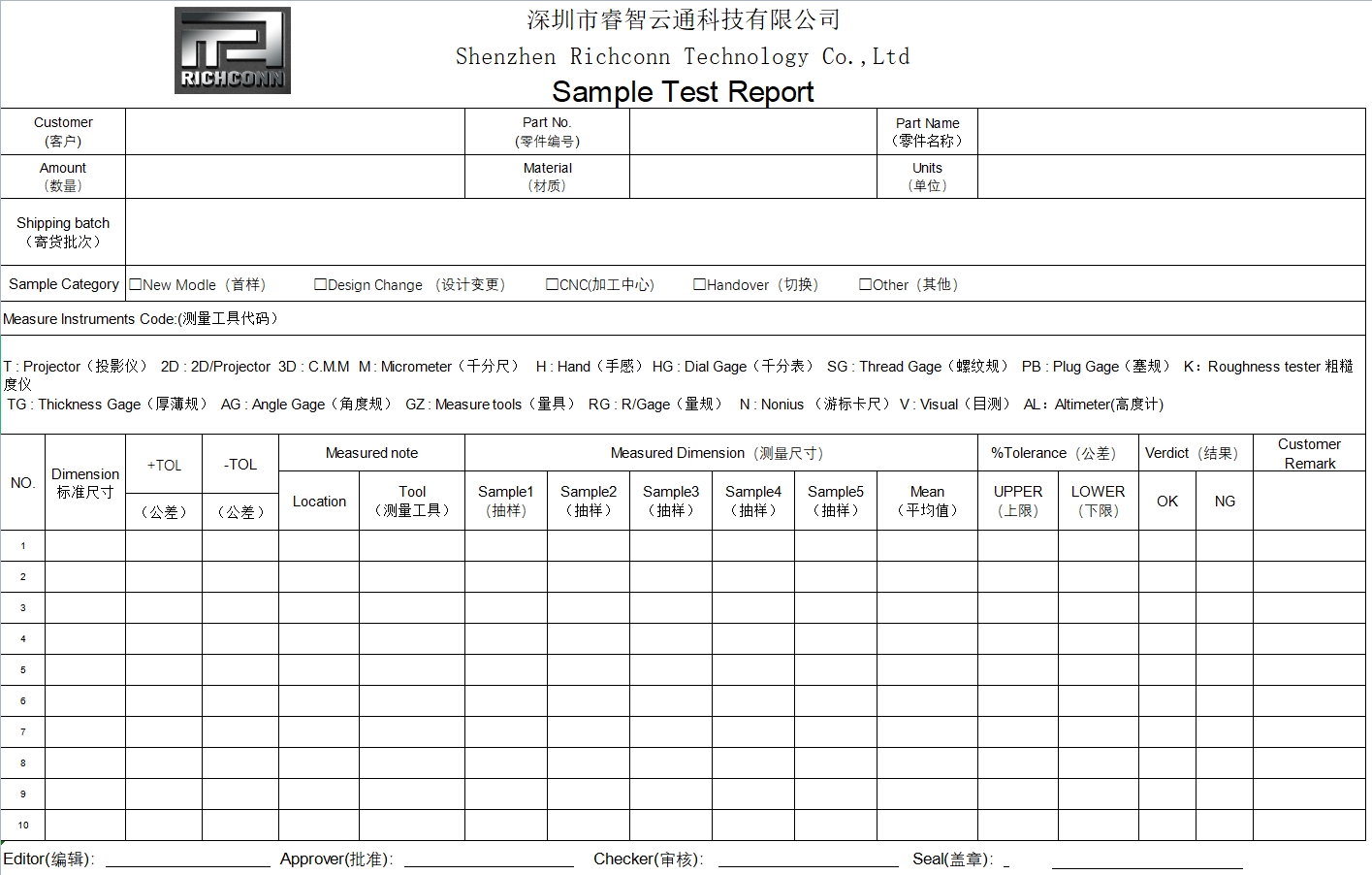 Richconn QC Report File