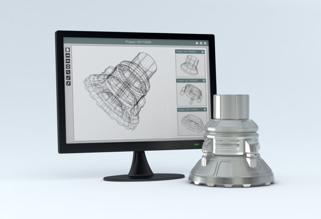 3D drawing of CNC turned