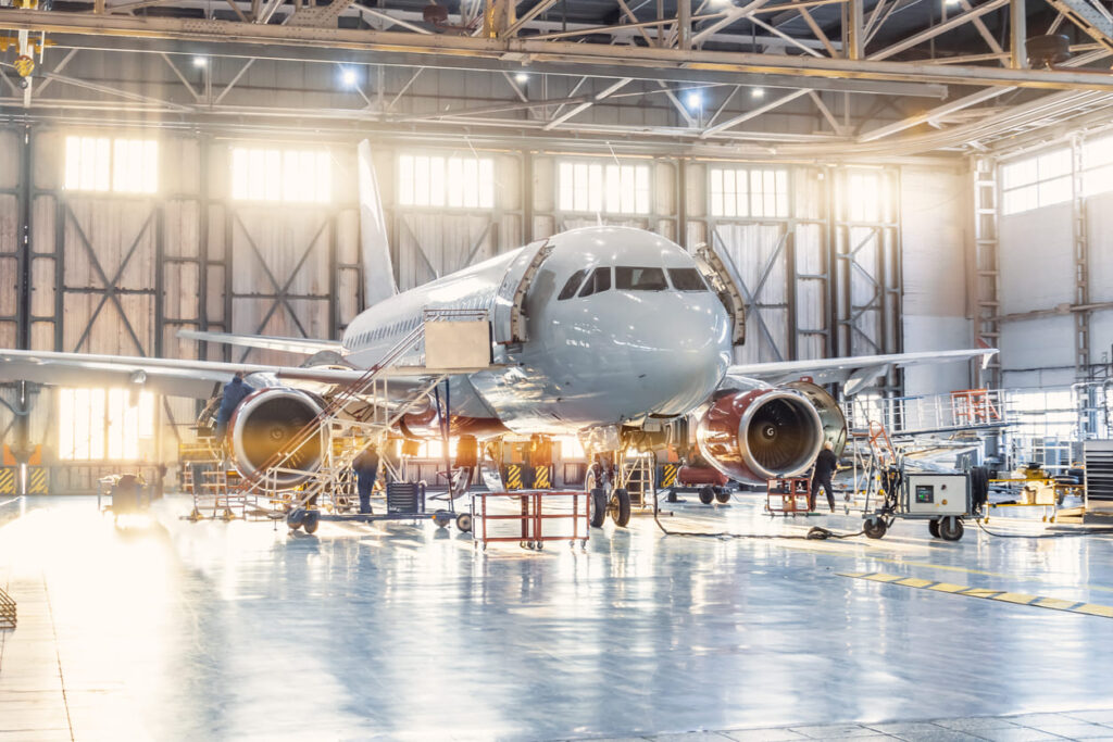 Aircraft under maintenance