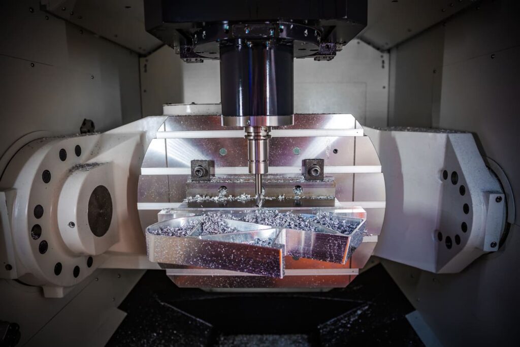 Inside a CNC milling machine