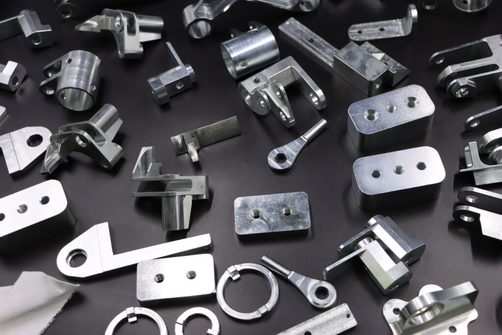 Stack of CNC machined parts