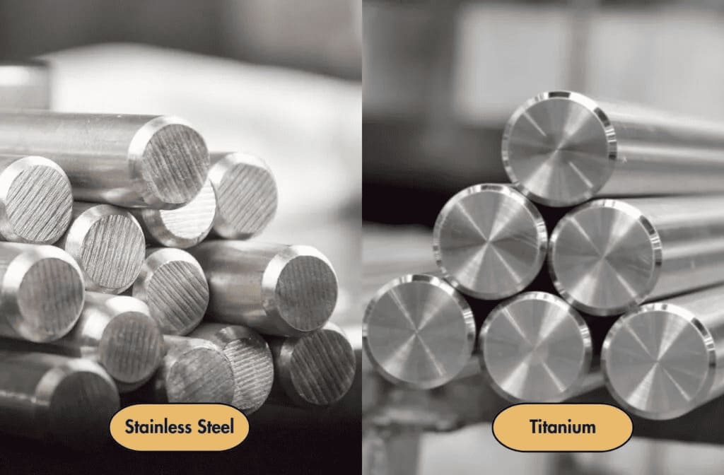 Stainless steel and titanium