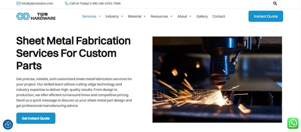 Yijin Hardware Sheet Metal Fabrication Services