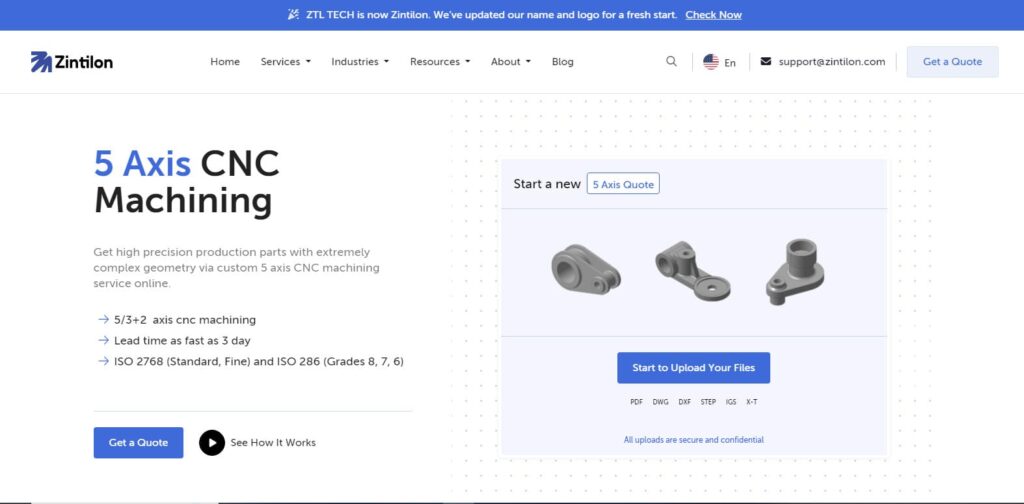 zintilon 5-axis CNC Machining Services