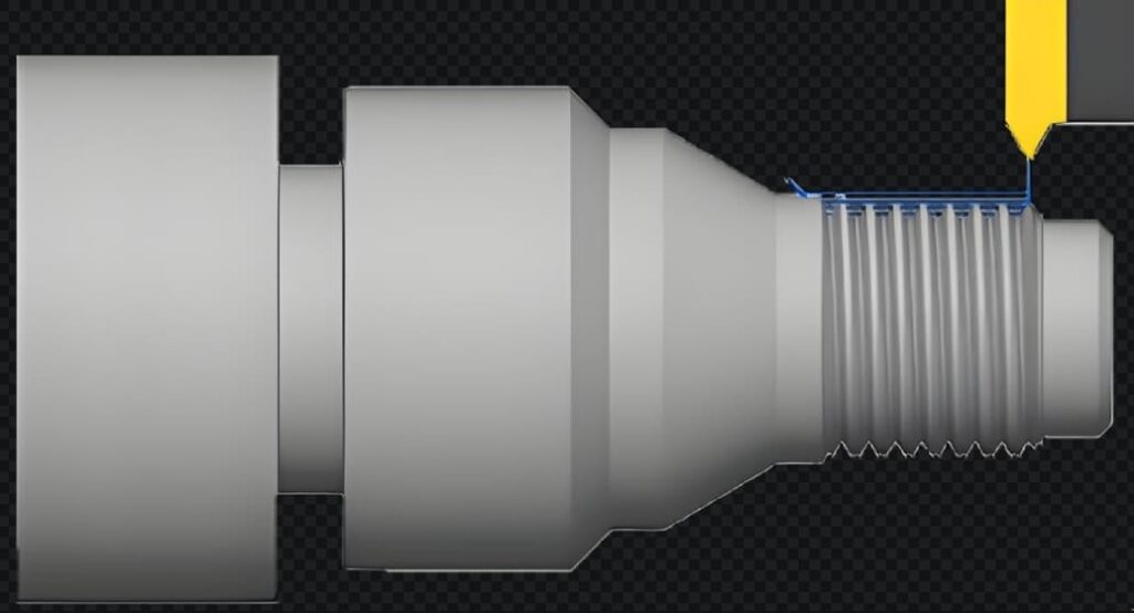 Schematic diagram of thread turning