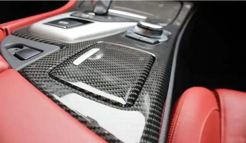 Carbon fiber components in the interior of automobiles
