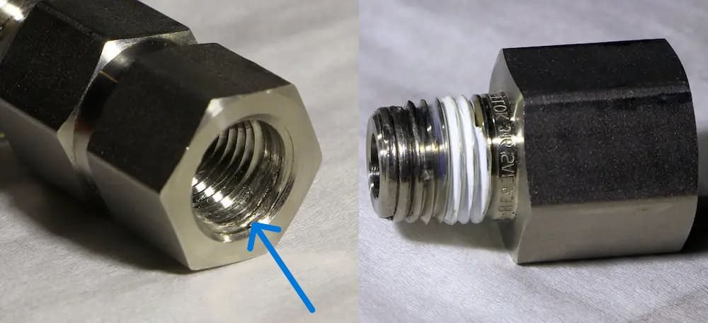 Damaged threaded hole