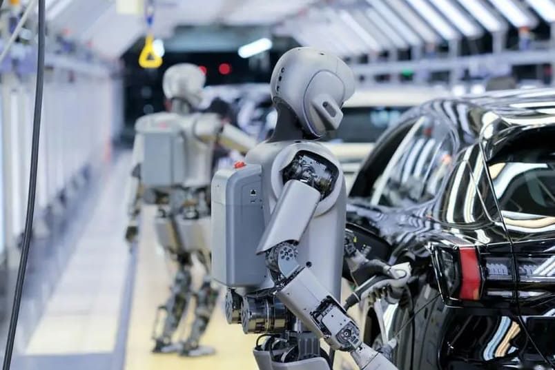 Humanoid robots on the automobile assembly line